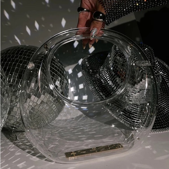 Acrylic Transparent Moon Shape Evening Bag Clutch Bag - Picture 13 of 13